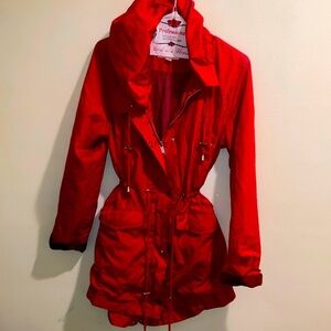 🏷Merona Red Hooded Windbreaker Rain Jacket / Size M